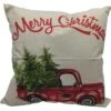 15.5 In. Retro Truck Merry Christmas Throw Pillow 2 15.5 In. Retro Truck Merry Christmas Throw Pillow -Christmas Decor Shop christmas time christmas textiles ct xmasplw wht2 64 1000