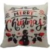 15.5 In. Buffalo Plaid Snowman Merry Christmas Throw Pillow -Christmas Decor Shop christmas time christmas textiles ct xmasplw wht5 64 1000