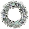 36 In. Artificial Pre-Lit Flocked Wreath Arrangement With Pinecones -Christmas Decor Shop christmas time christmas wreaths ct sv036w mlfl 64 1000
