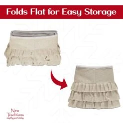 New Traditions 26 In. Ivory Burlap Tiered Ruffles Round Christmas Tree Collar -Christmas Decor Shop christmas tree collars 2266101 1dd 4f 1000