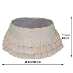 New Traditions 26 In. Ivory Burlap Tiered Ruffles Round Christmas Tree Collar -Christmas Decor Shop christmas tree collars 2266101 1dd c3 1000