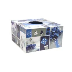 6 In. Dia Blue And Silver Design Tree Skirt Box