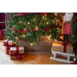 Farmhouse 22.5 In. W X 14.5 In. H, 30 In. Dia, Weathered Gray Decorative Christmas Tree Box Collar -Christmas Decor Shop christmas tree collars treecollargraynox 1f 1000