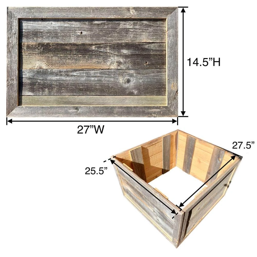 Farmhouse 27 In. W X 14.5 In. H, 37 In. Dia, Weathered Gray Decorative Christmas Tree Box Collar 7 Farmhouse 27 In. W X 14.5 In. H, 37 In. Dia, Weathered Gray Decorative Christmas Tree Box Collar - Image 5