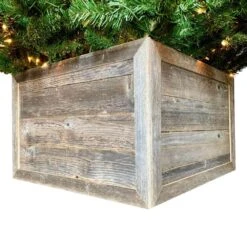 Farmhouse 27 In. W X 14.5 In. H, 37 In. Dia, Weathered Gray Decorative Christmas Tree Box Collar 14 Farmhouse 27 In. W X 14.5 In. H, 37 In. Dia, Weathered Gray Decorative Christmas Tree Box Collar -Christmas Decor Shop christmas tree collars widetreecollargray nox fa 1000