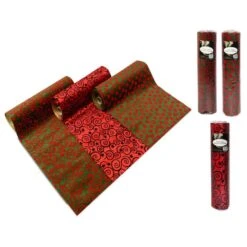 11 In. X 3 Yds. 3 Assorted Printed Tinsel Christmas Rolls (4-Pack)