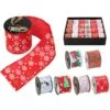 2.5 In. X 9 Ft. 6 Assorted Wire Xmas Ribbon (24-Pack) -Christmas Decor Shop christmas tree ribbon 81454 64 1000