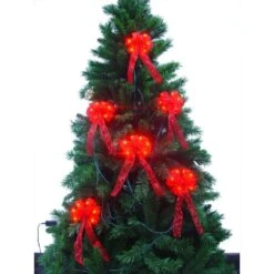 4 In. Delux Decorative Red LED Mini Bows (4-Pack) -Christmas Decor Shop christmas tree ribbon bg04 1r003 a c3 1000