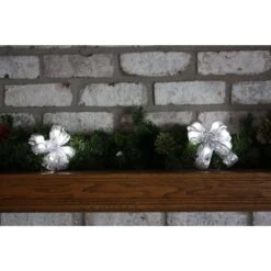4 In. White LED Light Mini Bows (4-Pack) -Christmas Decor Shop christmas tree ribbon bg04 1w003 a 31 1000