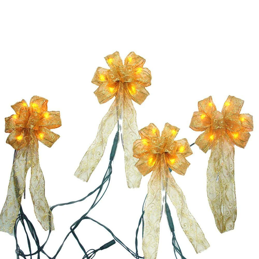 4 In. Gold LED Light Mini Bows (4-Pack) 5 4 In. Gold LED Light Mini Bows (4-Pack) - Image 3