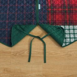 48 In. Knox Plaid Polyester Microfiber Quilted Tree Skirt -Christmas Decor Shop christmas tree skirts cl200mu21 44 1000
