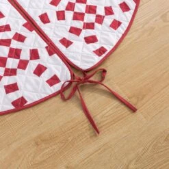 48 In. Holiday Ring Polyester Microfiber Quilted Tree Skirt -Christmas Decor Shop christmas tree skirts cl205rd21 44 1000
