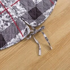 48 In. Faith Polyester Microfiber Quilted Tree Skirt -Christmas Decor Shop christmas tree skirts cl206bk21 1f 1000