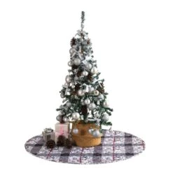 48 In. Faith Polyester Microfiber Quilted Tree Skirt