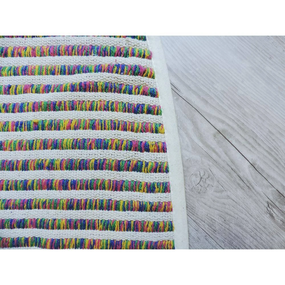 17 In. Cotton Striped Multi-Colored Christmas Tree Skirt 4 17 In. Cotton Striped Multi-Colored Christmas Tree Skirt - Image 2