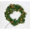 2 Ft. Artificial Pine Wreath With Lights And Berries -Christmas Decor Shop christmas wreaths 7791 64 1000
