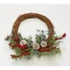 20 In. Pine Needle Half Artificial Christmas Wreath With Pine Cone Red Berries 1 20 In. Pine Needle Half Artificial Christmas Wreath With Pine Cone Red Berries -Christmas Decor Shop christmas wreaths 9917 64 1000