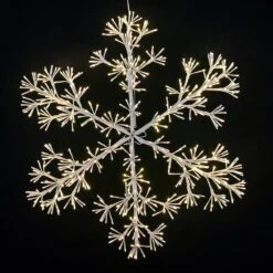 36 In. LED Sparkler Snowflake Classic White, White Frame