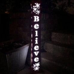 40 In. Red Believe Outdoor Lighted Pillar 7 40 In. Red Believe Outdoor Lighted Pillar -Christmas Decor Shop christmas yard decorations 909602 31 1000