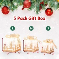 12 In. X 12 In. Christmas Lighted Gift Boxes ( Set Of 3) 13 12 In. X 12 In. Christmas Lighted Gift Boxes ( Set Of 3) -Christmas Decor Shop christmas yard decorations m23 8cm725 44 1000