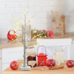 2 Ft. Pre-Lit White Twig Birch Tree Battery Powered For Christmas Holiday -Christmas Decor Shop costway christmas centerpieces ms2j 34 a66 4f 1000
