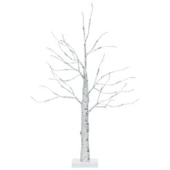 2 Ft. Pre-Lit White Twig Birch Tree Battery Powered For Christmas Holiday
