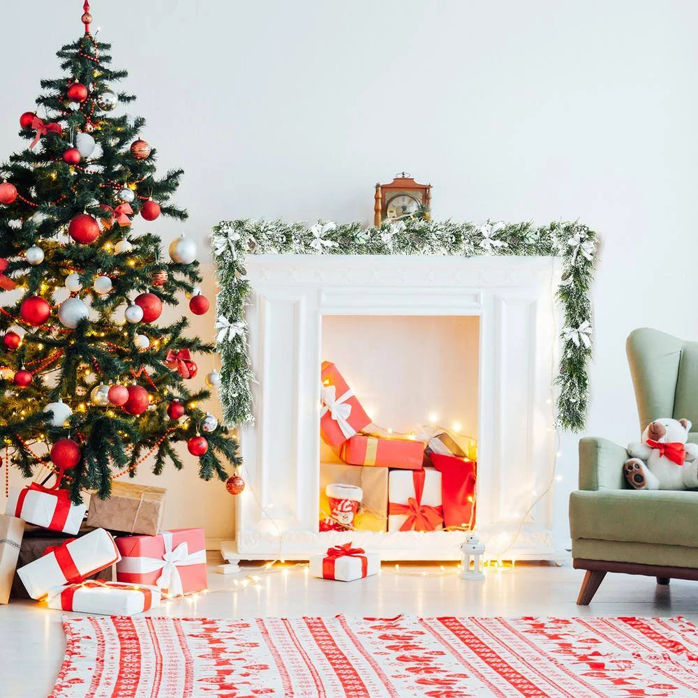 6.5 Ft. Snow Flocked Cypress Artificial Christmas Garland Wedding Party Decor With 280 PE Tips 8 6.5 Ft. Snow Flocked Cypress Artificial Christmas Garland Wedding Party Decor With 280 PE Tips - Image 6