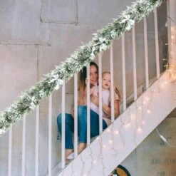 6.5 Ft. Snow Flocked Cypress Artificial Christmas Garland Wedding Party Decor With 280 PE Tips 12 6.5 Ft. Snow Flocked Cypress Artificial Christmas Garland Wedding Party Decor With 280 PE Tips -Christmas Decor Shop costway christmas garland ms2j 3724 a 4f 1000