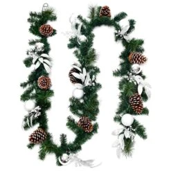 9 Ft. Battery Operated Pre-Lit LED Artificial Fall Garland With Pinecones And Berries