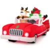 4.1 Ft. Height 7.7 Ft. Long Christmas Inflatable Santa Claus And Reindeer Riding Red Car -Christmas Decor Shop costway christmas inflatables hcst04461 64 1000