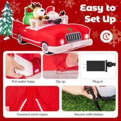 4.1 Ft. Height 7.7 Ft. Long Christmas Inflatable Santa Claus And Reindeer Riding Red Car -Christmas Decor Shop costway christmas inflatables hcst04461 66 1000
