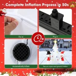 6 Ft. X 5.2 Ft. Inflatable Christmas Tree With 2 Snowmen Xmas Decoration With 7 LED Lights -Christmas Decor Shop costway christmas inflatables ms2j 3980u1 76 1000