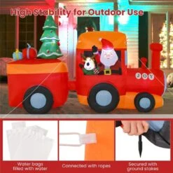 5.5 Ft. Height 8 Ft. Christmas Inflatable Santa Train Decoration With Santa Claus Deer & Gift Box -Christmas Decor Shop costway christmas inflatables tt10015us 1d 1000