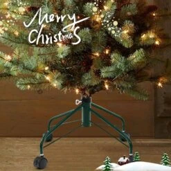 Metal Christmas Tree Stand With Rolling Wheels For Tree Up To 7 Ft. Tall -Christmas Decor Shop costway christmas tree stands ms2j 3189gn fa 1000