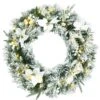 24 In. Pre-Lit Artificial Christmas Wreath 1 24 In. Pre-Lit Artificial Christmas Wreath -Christmas Decor Shop costway christmas wreaths ms2j 3g18 64 1000