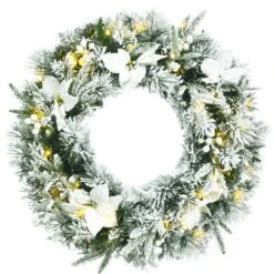 24 In. Pre-Lit Artificial Christmas Wreath