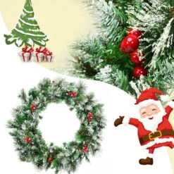 24 In. Pre-Lit Flocked Artificial Christmas Spruce Wreath With 50 LED Lights And Timer -Christmas Decor Shop costway christmas wreaths ms2j wr91 4f 1000