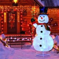 6 Ft. Pre-lit Christmas Snowman Xmas Decoration 8 Lighting Modes 4 Brightness -Christmas Decor Shop costway christmas yard decorations cm24287us 1f 1000