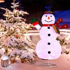 6 Ft. Pre-lit Christmas Snowman Xmas Decoration 8 Lighting Modes 4 Brightness -Christmas Decor Shop costway christmas yard decorations cm24287us c3 1000
