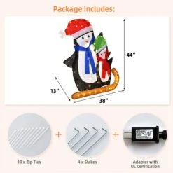 44 In. Lighted Standing Penguins Artificial Christmas Decoration Pre-Lit 80 LED Bulbs -Christmas Decor Shop costway christmas yard decorations eu 10n021ca c3 1000