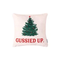 50 In. X 60 In. Polyester Microfiber Gussied Up Christmas Throw With 18 In. Square Pillow -Christmas Decor Shop country living christmas textiles cl106muos 76 1000
