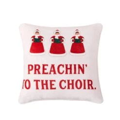 50 In. X 60 In. Polyester Microfiber Preachin Christmas Throw With 18 In. Square Pillow -Christmas Decor Shop country living christmas textiles cl108muos 76 1000
