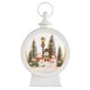 Tabletop White Christmas Holiday Winter Snowman Scene Diorama Lighted Lantern Decoration - Oval -Christmas Decor Shop danya b christmas centerpieces uw1176 64 1000