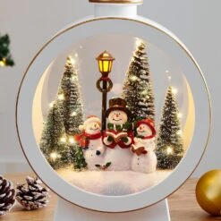 Tabletop White Christmas Holiday Winter Snowman Scene Diorama Lighted Lantern Decoration - Oval 15 Tabletop White Christmas Holiday Winter Snowman Scene Diorama Lighted Lantern Decoration - Oval -Christmas Decor Shop danya b christmas centerpieces uw1176 c3 1000
