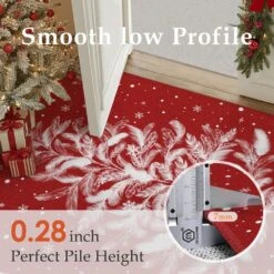 Christmas 2 Ft. X 3 Ft. Red Feather Christmas Tree Area Rug -Christmas Decor Shop dark red haiimeid christmas doormats x25iu0105h 123 c3 1000