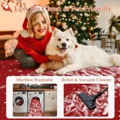 Christmas 2 Ft. X 6 Ft. Red Feather Christmas Tree Area Rug -Christmas Decor Shop dark red haiimeid christmas doormats x25iu0105h 126 1f 1000