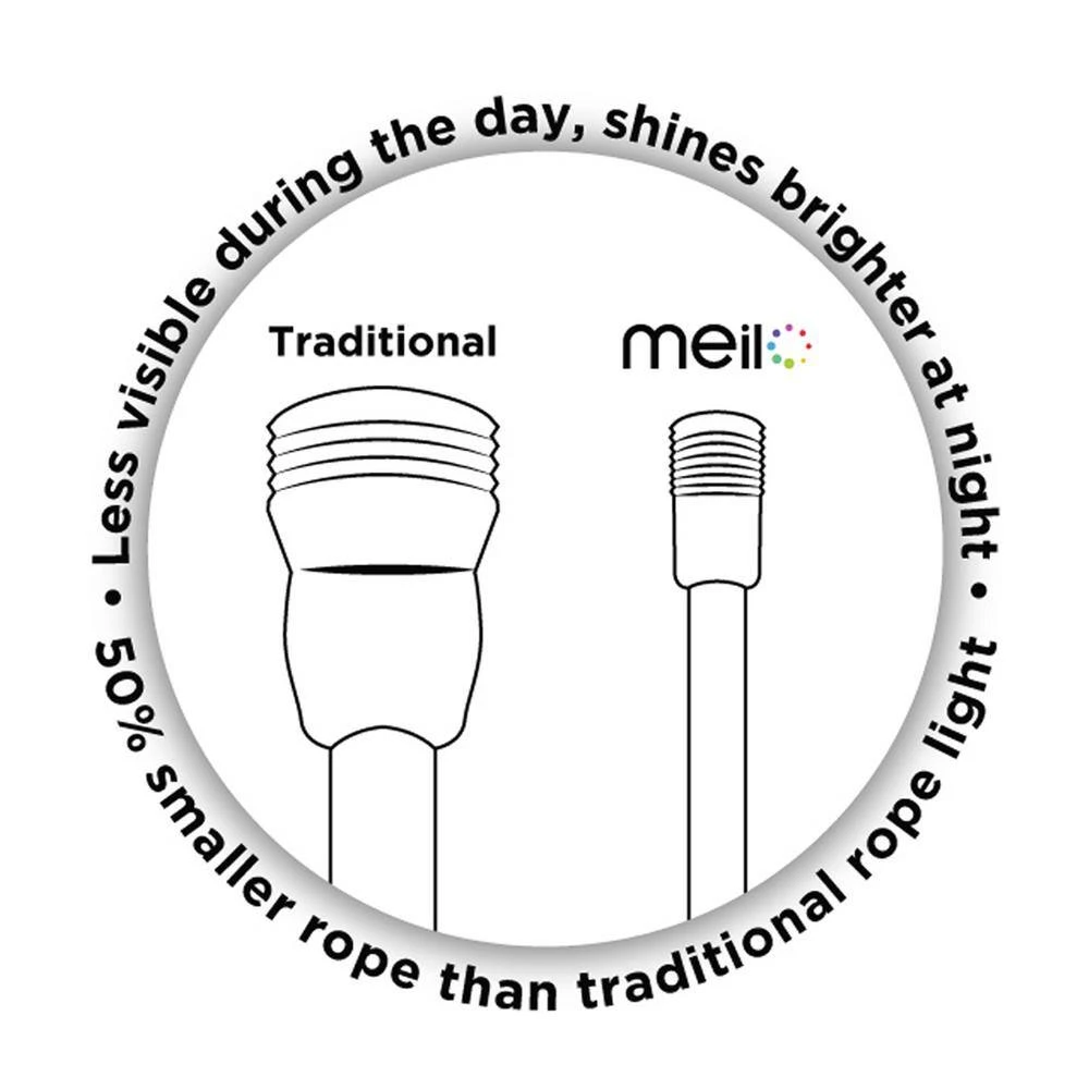 16 Ft. Soft White All Occasion Indoor Outdoor Mini LED Rope Light Decoration (2-Pack) 6 16 Ft. Soft White All Occasion Indoor Outdoor Mini LED Rope Light Decoration (2-Pack) - Image 4