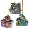 2 In. Three Dragon Virtues Gothic Holiday Ornament (3-Piece) -Christmas Decor Shop design toscano christmas ornament sets qs93484 64 1000