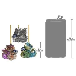 2 In. Three Dragon Virtues Gothic Holiday Ornament (3-Piece) -Christmas Decor Shop design toscano christmas ornament sets qs93484 fa 1000