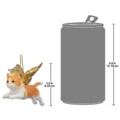 2.5 In. Honor The Feline Orange Tabby Holiday Cat Angel Ornament -Christmas Decor Shop design toscano single christmas ornaments jh170738 fa 1000